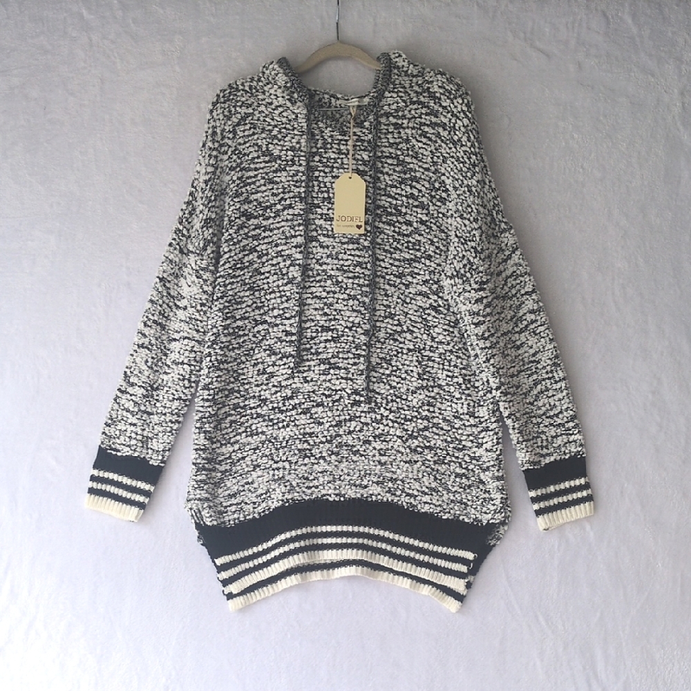 JODIFUL Womens Knit Heathered Hooded Oversized Pullover Size S‎